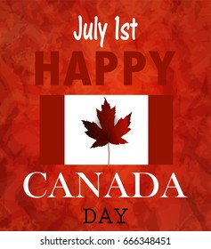 Canada flag with real maple leaf national day of Canada vector background