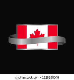 Canada flag Ribbon banner design