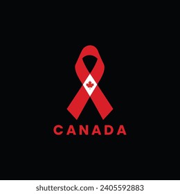 Canada flag ribbon design vector