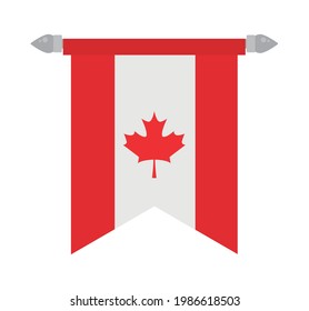 Canada Flag Ribbon On Background