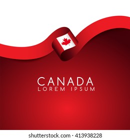 Canada Flag Ribbon : Vector Illustration