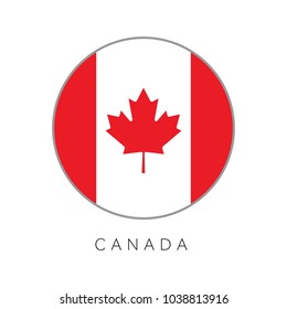 Canada flag round circle vector icon