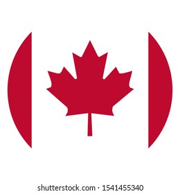 Canada flag round icon vector illustration. North american country.