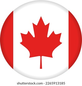 Canada Flag Round Icon. Vector