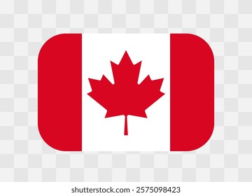 Canada flag - rounded rectangle colorful flag representing a country cultural identity and heritage. The essence of national pride and unity. Vector flag on transparent background.