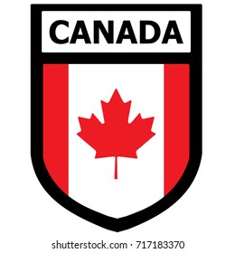 Canada Flag Shield Patch. Vector.