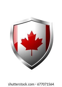 canada flag Shield sign vector