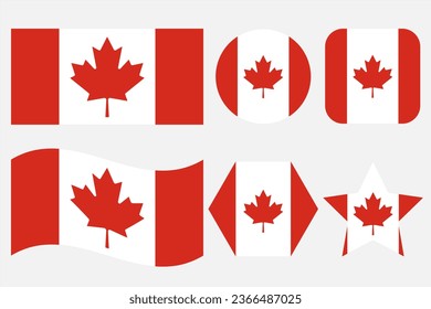 Canada flag simple illustration for independence day or election