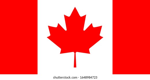 Canada flag solid background, vector illustration