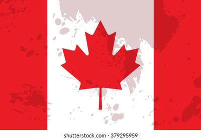 Canada flag stained
