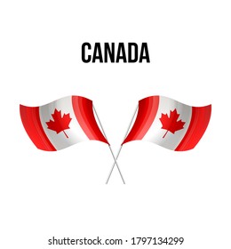 Kanadas Flaggenstaatsymbol einzeln auf nationalem Hintergrund. Grußkarte Nationaler Unabhängigkeitstag der Republik Kanada. Illustrationsbanner mit realistischer Staatsflagge.