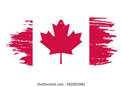 canada flag style brush vector