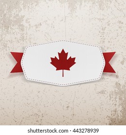 Canada Flag symbol realistic Badge