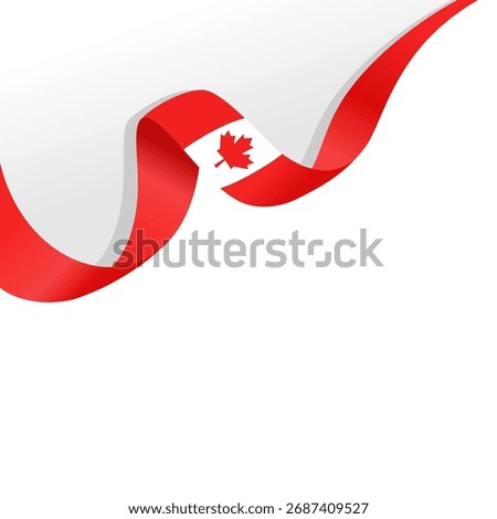 canada flag symbol wave ribbon