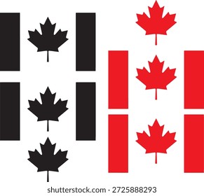 kanada Flagge Vektor, schwarz und weiß kanada Flagge Symbol Vektor Design.