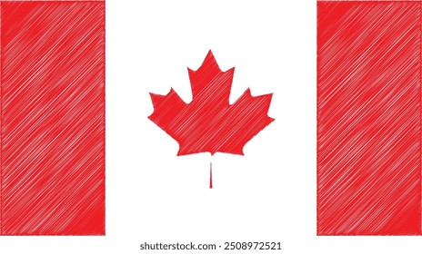 Vetor de bandeira do Canadá e estilo de tecido Projeto de fundo.