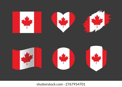 Canada flag vector flat icon. National flag of Canada  sign symbol