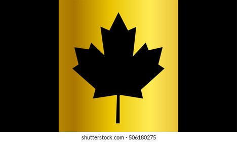 Canada Flag, vector gold 