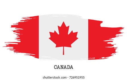 Canada flag vector grunge paint stroke  