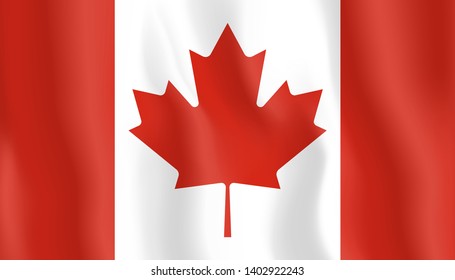 Canada flag vector icon. Canadian waving flag.