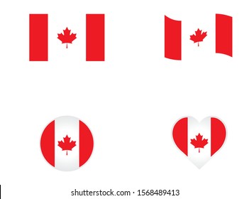 Canada Flag Vector Icon Illustration.