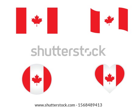 Canada flag vector icon Illustration.