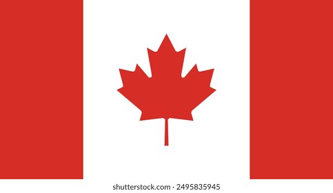 Vector de la bandera de Canadá y diseño de ilustración, bandera nacional de Canadá 