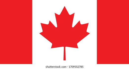 Canada flag vector illustration isolated on white background, Vector of Canada flag.