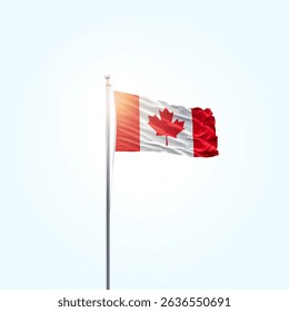 Canada Flag Vector Illustration, National Flag of Canada with Official Colors, Canadian Flag Background, Canada Day. Canada Flag Waving Vector Design.








