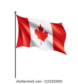 Canada flag, vector illustration on a white background