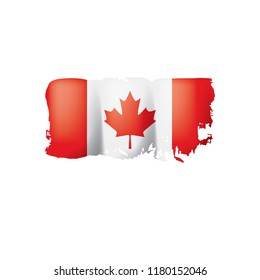 Canada flag, vector illustration on a white background