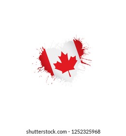 Canada flag, vector illustration on a white background