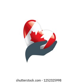 Canada flag, vector illustration on a white background