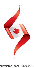 Canada flag, vector illustration on a white background