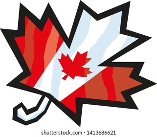 Canada flag, vector illustration on a white background