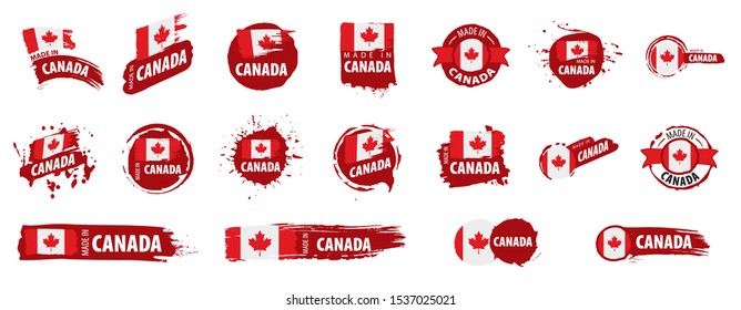 Canada flag, vector illustration on a white background