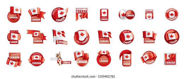 Canada flag, vector illustration on a white background