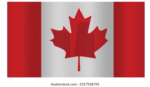 Ilustraciones de vectores de bandera del Canadá.Ilustración vectorial 3D de la ondulación de la bandera del Canadá