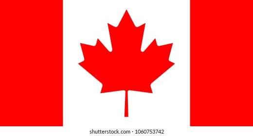 canada flag vector. official colors and proportion correctly. National Canada flag vector illustration.