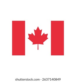 canada flag vector on white background.