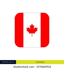 Canada Flag Vector Stock Illustration Design Template. Rounded Square Shape.