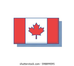 Canada Flag vector. Trendy editable design