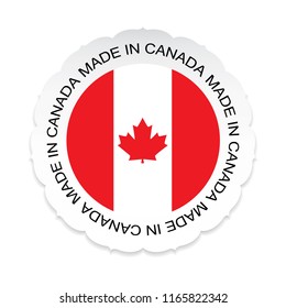 Canada Flag vector.Canada national official colors, Made in Canada on a white background