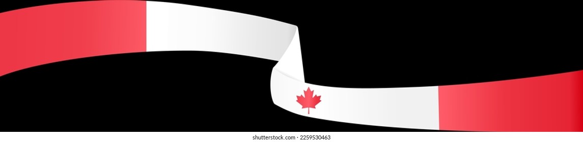 Canada flag wave isolated on png or transparent background