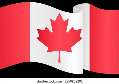 Onda de bandera de Canadá aislada en png o fondo transparente