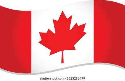 Canada Flag Waving in air- Vector