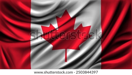 CANADA Flag waving close up. Vector illustration.