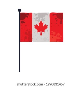 canada flag waving in pole