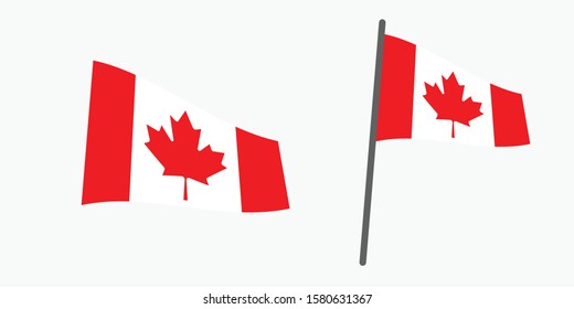 canada flag waving vector file eps 10