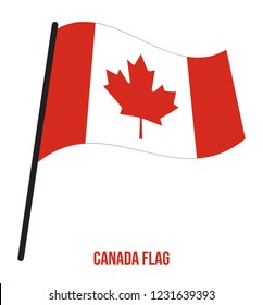 Canada Flag Waving Vector Illustration on White Background. Canada National Flag.